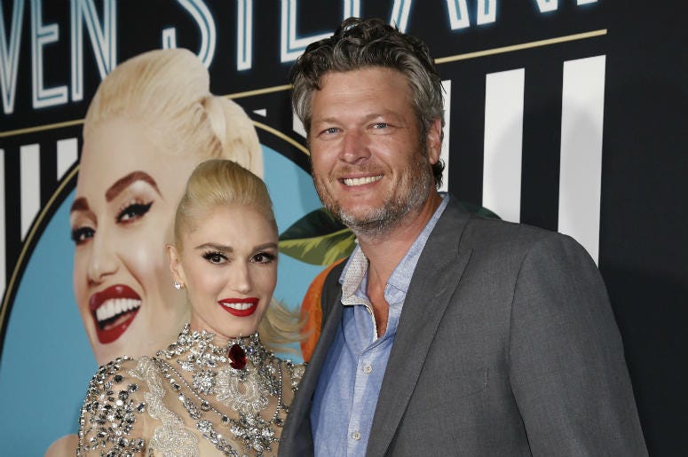 Gwen Stefani | Blake Shelton Gwen Stefani and Blake Shelton arrive on the red carpet for her grand opening of "Gwen Stefani Just a Girl" residency show at Planet Hollywood Resort and Casino on Wednesday, June 27, 2017, in Las Vegas, Nevada.