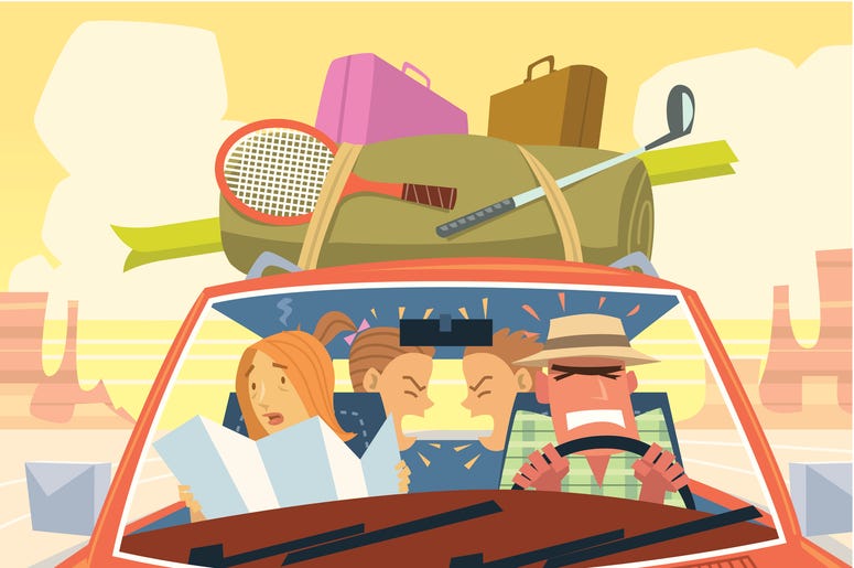 Kids in Car on Roadtrop