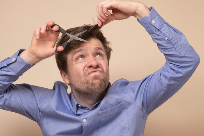 Man cutting hair