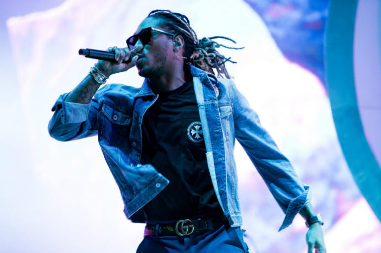 Future June 10, 2018; Manchester, TN, USA; Future performs at the Bonnaroo Music and Arts Festival.