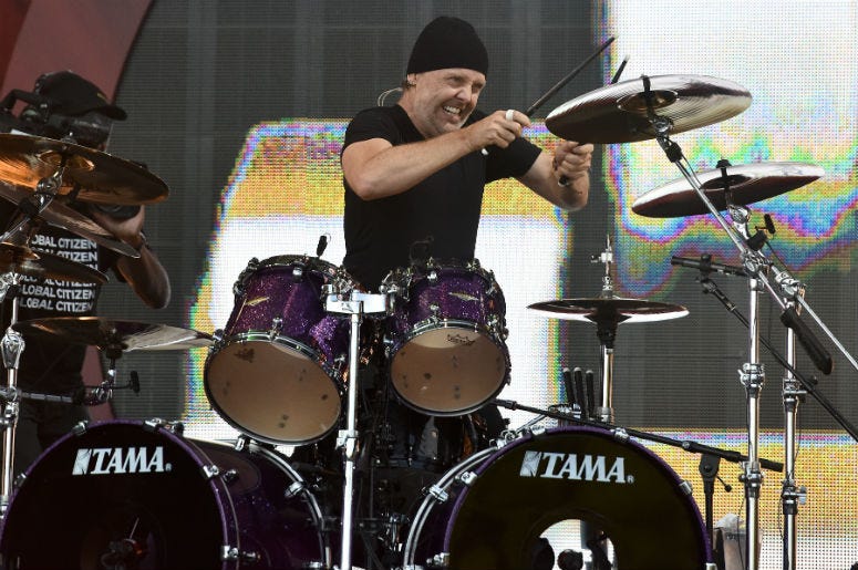 Drummer Lars Ulrich of Metallica performs at the 2016 Global Citizen Festival held in New City's Central Park in New York Drummer Lars Ulrich of Metallica performs at the 2016 Global Citizen Festival held in New City's Central Park in New York
