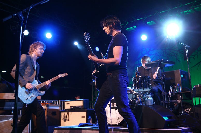Brendan Benson and Jack White of recording group The Raconteurs perform in 2008 Brendan Benson and Jack White of recording group The Raconteurs perform in 2008