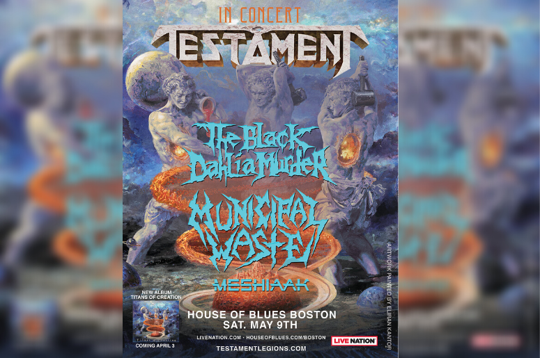 Testament at the House of Blues Boston - show poster
