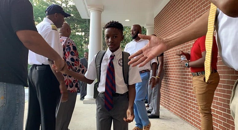 Derrick Boazman and Friends Welcoming the Students of Fulton Leadership Academy in East Point, GA 8/12/19 Derrick Boazman and Friends Welcoming the Students of Fulton Leadership Academy