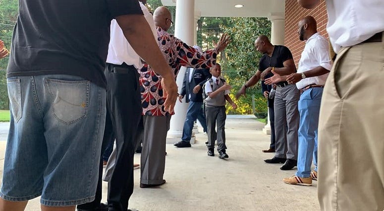 Derrick Boazman and Friends Welcoming the Students of Fulton Leadership Academy in East Point, GA 8/12/19 Derrick Boazman and Friends Welcoming the Students of Fulton Leadership Academy
