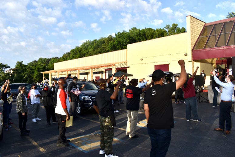 Participants gather for caravan to Brunswick, GA