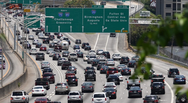 Atlanta interstate traffic headed North toward Downtown GettyImages-1163187298.jpg