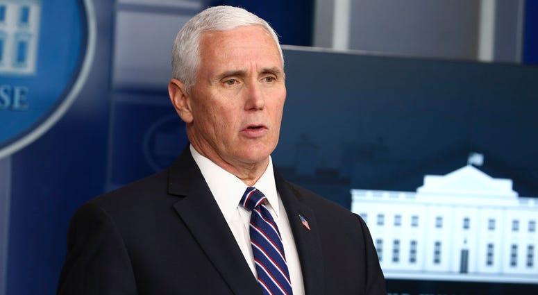 WASHINGTON, DC - APRIL 19: U.S. Vice President Mike Pence speaks at the daily coronavirus briefing at the White House on April 19, 2020 in Washington, DC. WASHINGTON, DC - APRIL 19: U.S. Vice President Mike Pence speaks at the daily coronavirus briefing at the White House on April 19, 2020 in Washington, DC.