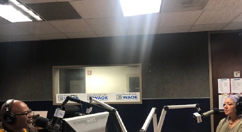 Derrick Boazman & Verdaille Turner inside WAOK Studio Atlanta, GA 7/25/19 Derrick Boazman & Verdaille Turner