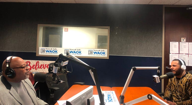 Derrick Boazman talking with Anthony Dirrell in WAOK studio 2/10/2020 Derrick Boazman talking with Anthony Dirrell