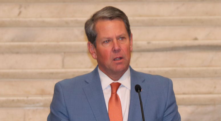 Georgia Governor Brian Kemp speaking at the State 2020 MLK Service under the gold dome. Georgia Governor Brian Kemp at the 2020 State MLK Service
