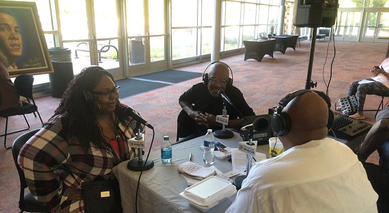 Play writer Learical Jones and Artist Gilbert Young live on Too Much Truth with Derrick Boazman Play writer Learical Jones and Artist Gilbert Young