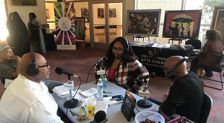 Learical Jones and Gilbert Young with Derrick Boazman on 10/10/19 Learical Jones and Gilbert Young