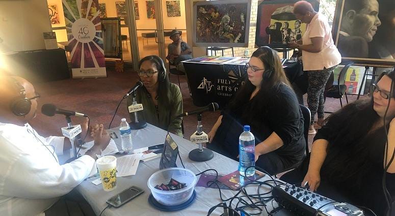 Monique Younger , Moriah and Isabel Curley-Clay on Too Much Truth with Derrick Boazman on 10/10/19 Monique Younger , Moriah and Isabel Curley-Clay