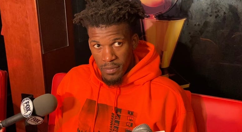 Jimmy Butler in locker room