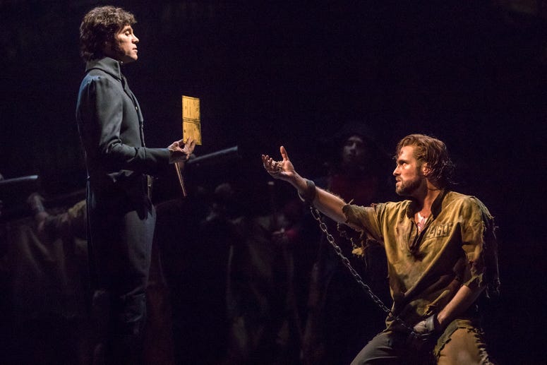 (From L) Josh Davis as ‘Inspector Javert’ and Nick Cartell as ‘Jean Valjean’ in the new national tour of LES MISÉRABLES (From L) Josh Davis as ‘Inspector Javert’ and Nick Cartell as ‘Jean Valjean’ in the new national tour of LES MISÉRABLES