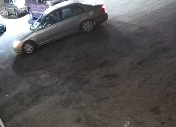 Surveillance footage vehicle driven by males wanted in strong-armed robbery. Surveillance footage vehicle driven by males wanted in strong-armed robbery.