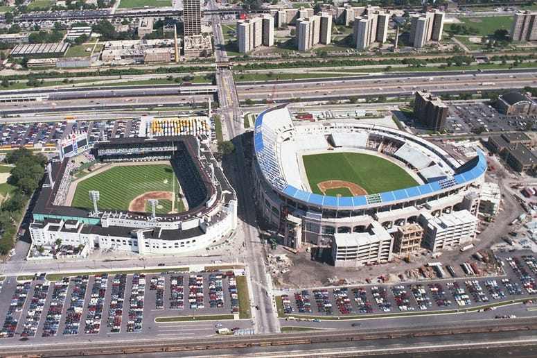 Old and New Comiskey Park
