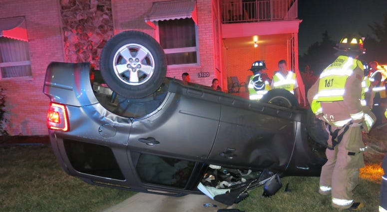 Riverside authorities investigate a rollover crash that sent an entire family to a hospital on Aug. 9, 2018. Riverside authorities investigate a rollover crash that sent an entire family to a hospital on Aug. 9, 2018.