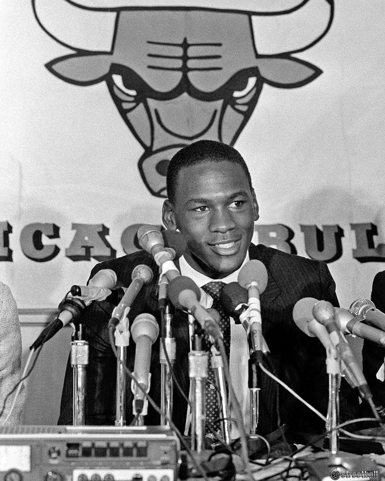 Michael Jordan Bulls rookie press conference