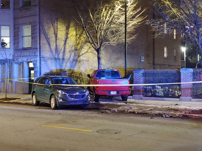 A DUI driver crashed into a parked SUV and then into a fence Jan. 27, 2020 on the Near West Side. A DUI driver crashed into a parked SUV and then into a fence Jan. 27, 2020 on the Near West Side.