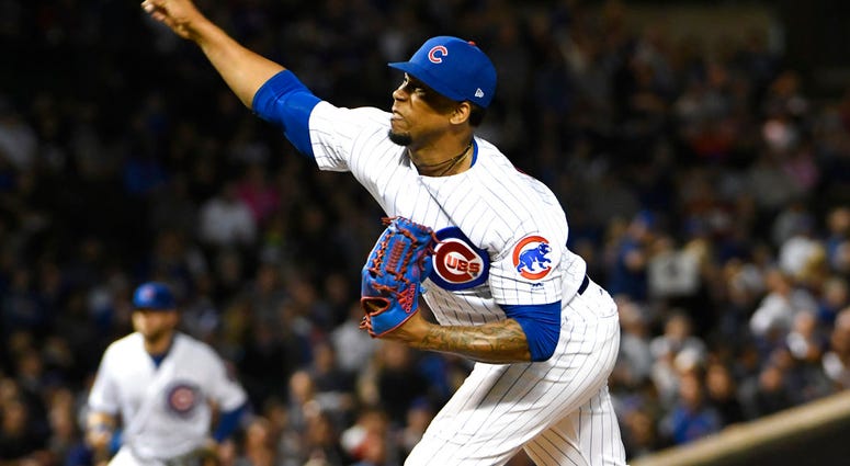 Chicago Cubs relief pitcher Pedro Strop (46) throws the ball against the Milwaukee Brewers during the ninth inning of a baseball game, Tuesday, Sept. 11, 2018, in Chicago. The Cubs won 3-0. (AP Photo/David Banks) Chicago Cubs relief pitcher Pedro Strop (46) throws the ball against the Milwaukee Brewers during the ninth inning of a baseball game, Tuesday, Sept. 11, 2018, in Chicago. The Cubs won 3-0. (AP Photo/David Banks)