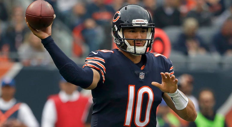 Chicago Bears quarterback Mitchell Trubisky (10) throws during the first half of an NFL football game against the Tampa Bay Buccaneers Sunday, Sept. 30, 2018, in Chicago. (AP Photo/Nam Y. Huh) Chicago Bears quarterback Mitchell Trubisky (10) throws during the first half of an NFL football game against the Tampa Bay Buccaneers Sunday, Sept. 30, 2018, in Chicago. (AP Photo/Nam Y. Huh)
