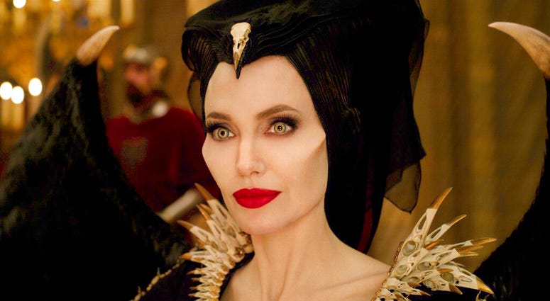 This image released by Disney shows Angelina Jolie as Maleficent in a scene from "c." This image released by Disney shows Angelina Jolie as Maleficent in a scene from "Maleficent: Mistress of Evil."