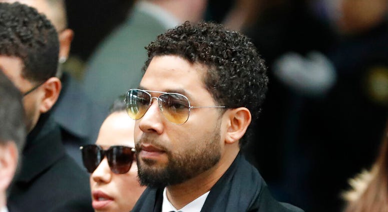 Former "Empire" actor Jussie Smollett, center, arrives for an initial court appearance Monday, Feb. 24, 2020, at the Leighton Criminal Courthouse in Chicago Former "Empire" actor Jussie Smollett, center, arrives for an initial court appearance Monday, Feb. 24, 2020, at the Leighton Criminal Courthouse in Chicago
