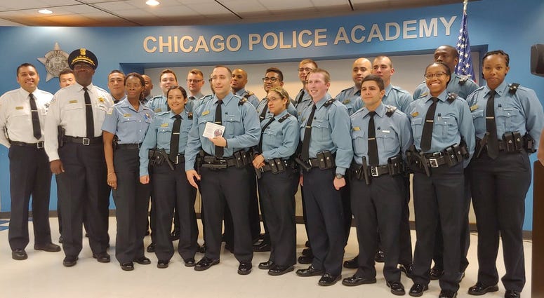 The Chicago Police Department honored one of its recruits Friday morning for helping save a man's life on the West Side. The Chicago Police Department honored one of its recruits Friday morning for helping save a man's life on the West Side.