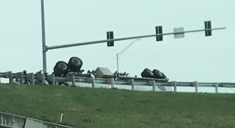 Several ramps to and from the Jane Addams Memorial Tollway were closed after a tanker rolled over and leaked gasoline Wednesday in northwest suburban Des Plaines. Several ramps to and from the Jane Addams Memorial Tollway were closed after a tanker rolled over and leaked gasoline Wednesday in northwest suburban Des Plaines.