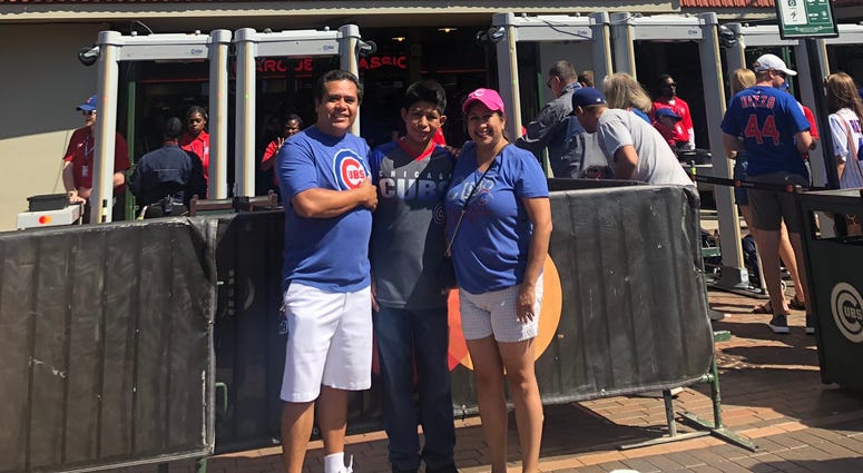 The Padillas are celebrating the upcoming adoption of Diego, 13, with a Make-A-Wish foundation trip to a Cubs game. The Padillas are celebrating the upcoming adoption of Diego, 13, with a Make-A-Wish foundation trip to a Cubs game.
