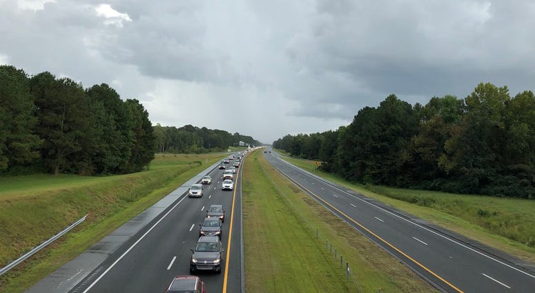 About 40 miles outside Wilmington NC, Hurricane Florence traffic