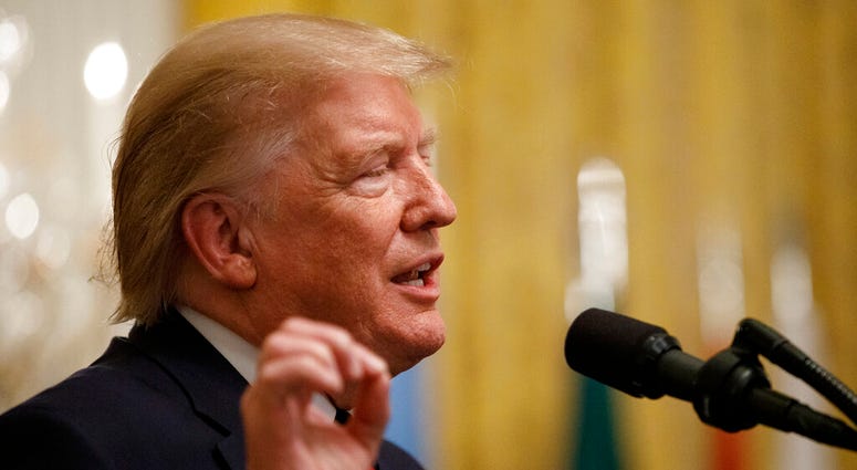 President Donald Trump speaks at the Hispanic Heritage Month Reception in the East Room of the White House in Washington, Friday, Sept. 27, 2019. President Donald Trump speaks at the Hispanic Heritage Month Reception in the East Room of the White House in Washington, Friday, Sept. 27, 2019.