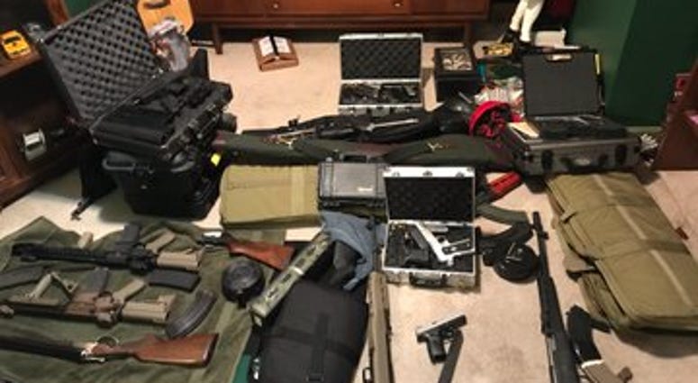 Two people are in custody Friday after police discovered a stash of guns at a home in Lawndale on the West Side. Two people are in custody Friday after police discovered a stash of guns at a home in Lawndale on the West Side.