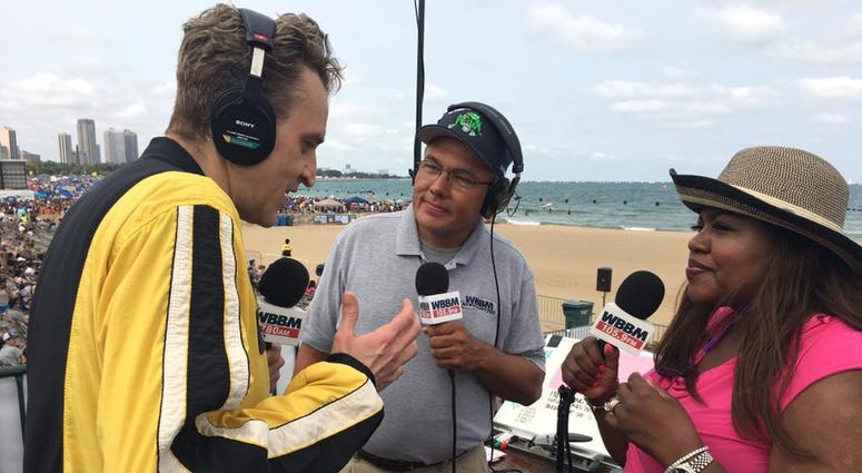 WBBM's Andy Giersher after jump with Golden Knights WBBM's Andy Giersher after jump with Golden Knights