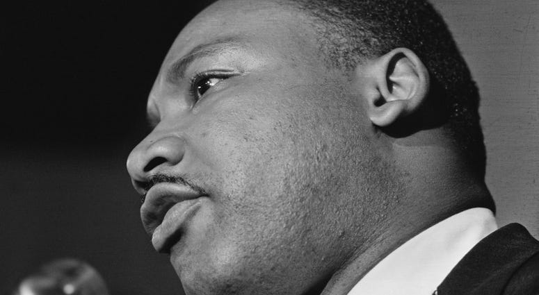 MLK Jr. Civil rights activist Martin Luther King Jr. (1929 - 1968) addresses a rally at a church in Birmingham, Alabama, 14th October 1963.