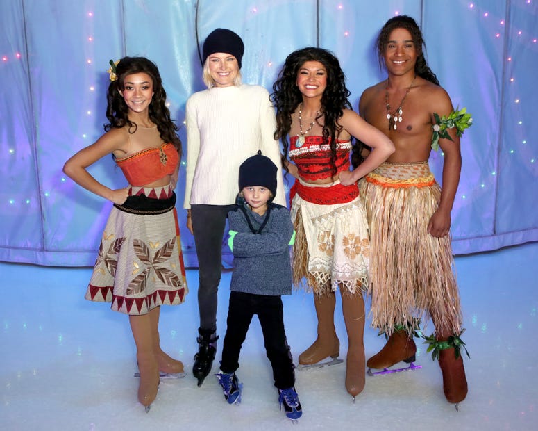 Malin Akerman, Moana and Sebastian Zincone attend Disney On Ice Presents Dare to Dream Celebrity Skating Party at Staples Center on December 14, 2018 in Los Angeles, California. Malin Akerman, Moana and Sebastian Zincone attend Disney On Ice Presents Dare to Dream Celebrity Skating Party at Staples Center on December 14, 2018 in Los Angeles, California.