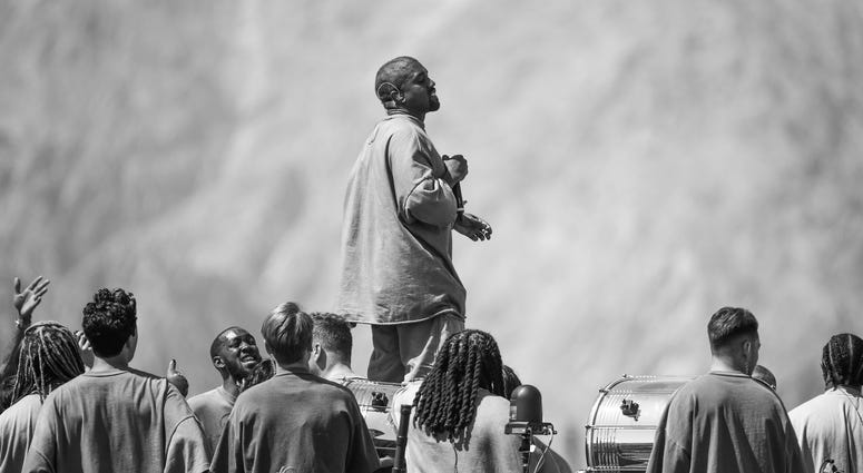 Kanye West performs Sunday Service during the 2019 Coachella Valley Music And Arts Festival on April 21, 2019 in Indio, California. Kanye West performs Sunday Service during the 2019 Coachella Valley Music And Arts Festival on April 21, 2019 in Indio, California.