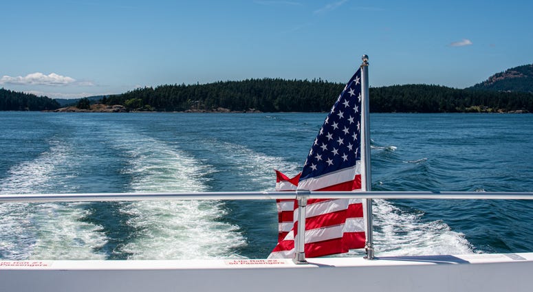 American Flag on Boat American Flag on Boat