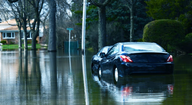 Cars in Flood Water Cars in Flood Water