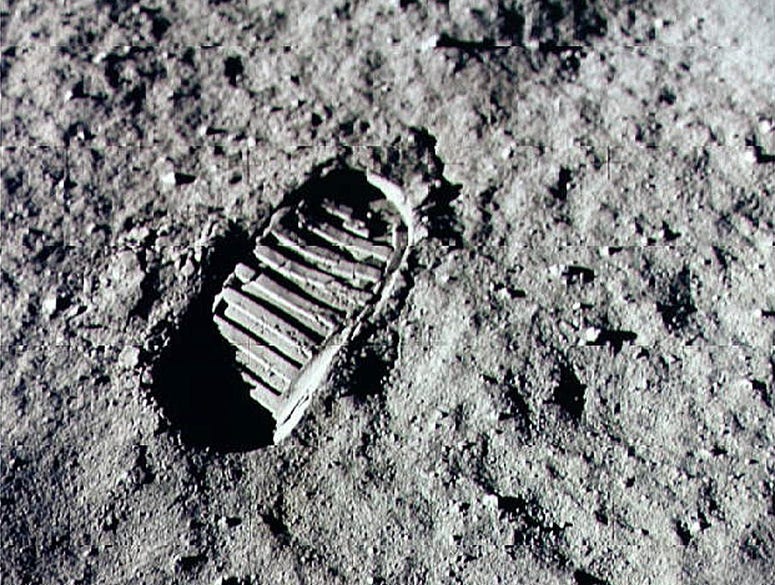 Neil Armstrong steped into history July 20, 1969 by leaving the first human footprint on the surface of the moon. Neil Armstrong steped into history July 20, 1969 by leaving the first human footprint on the surface of the moon.