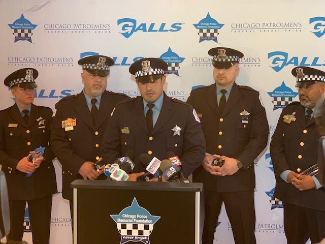 The Chicago Police Memorial Foundation honored five Chicago Police Officers that were shot at while serving a search warrant in March. The Chicago Police Memorial Foundation honored five Chicago Police Officers that were shot at while serving a search warrant in March.
