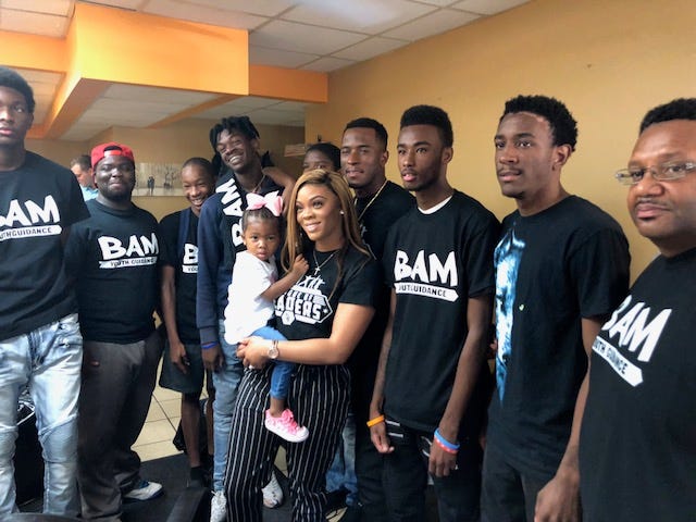 White Sox infielder Tim Anderson and his wife, Bria, host a Cuts for Kids back-to-school event to provide 100 Chicago-area kids with a free haircut and school supplies.