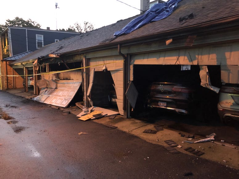 Five dumpsters and a garage were set on fire Tuesday in Lincoln Park on the North Side. Five dumpsters and a garage were set on fire Tuesday in Lincoln Park on the North Side.