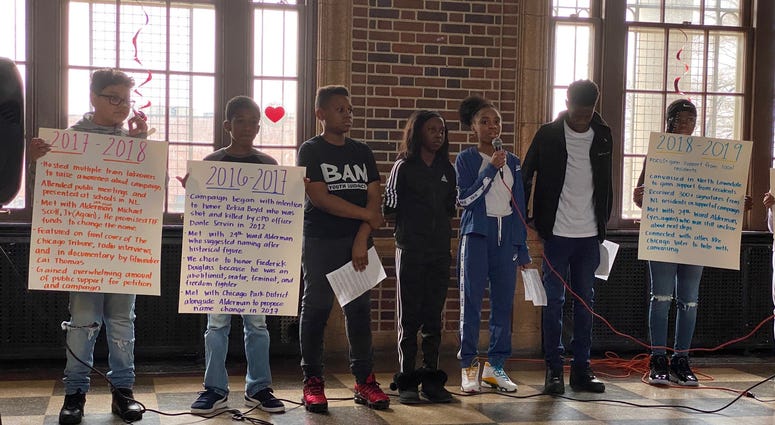 For three years now, a West Loop elementary school has been trying to change the name of a park in the North Lawndale neighborhood. And on Monday, they had what they called a "teach-in" at the park. For three years now, a West Loop elementary school has been trying to change the name of a park in the North Lawndale neighborhood. And on Monday, they had what they called a "teach-in" at the park.