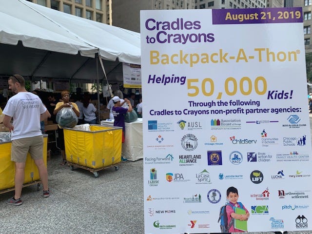 Cradles 2 Crayons Hosts Fourth Annual Backpack-A-Thon At Daley Plaza Cradles 2 Crayons Hosts Fourth Annual Backpack-A-Thon At Daley Plaza