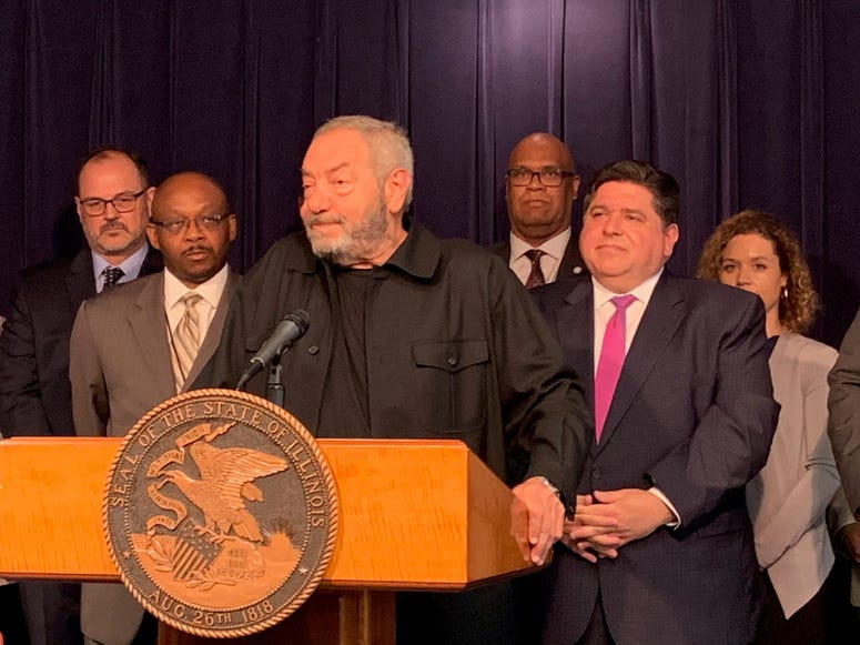 Dick Wolf, who produces Chicago Fire, Chicago P.D., and Chicago Med said he’d warned the Governor that NBC Universal, which airs those shows felt the tax credit was vital. Dick Wolf, who produces Chicago Fire, Chicago P.D., and Chicago Med said he’d warned the Governor that NBC Universal, which airs those shows felt the tax credit was vital.