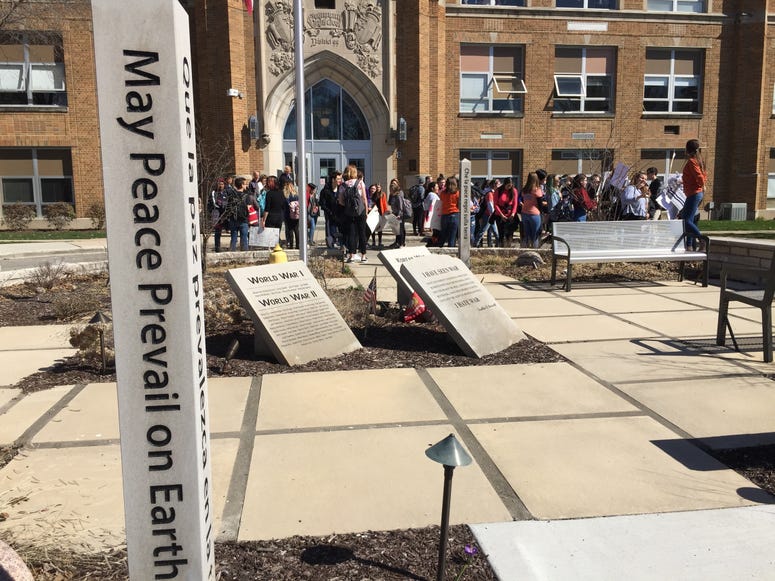 In the western suburbs, about 75 students left classes at Downers Grove North High School for a mile-long march and anti-gun violence rally in a local park.