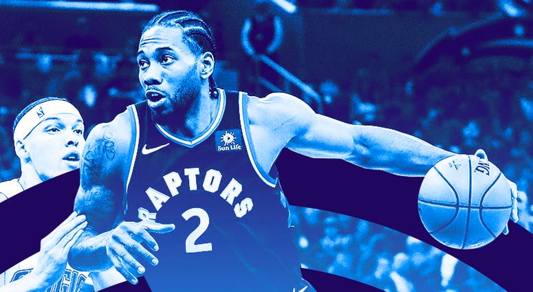 Kawhi Leonard, Toronto Raptors Kawhi Leonard of the Toronto Raptors drives to the basket.